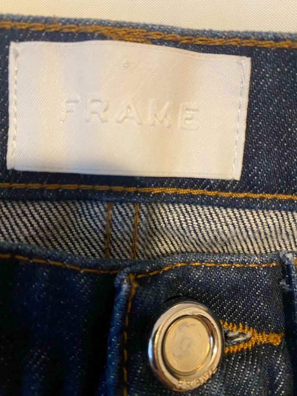 FRAME Le Italien True Straight Dark Blue Denim Jeans 100% Cotton - Picture 6 of 8